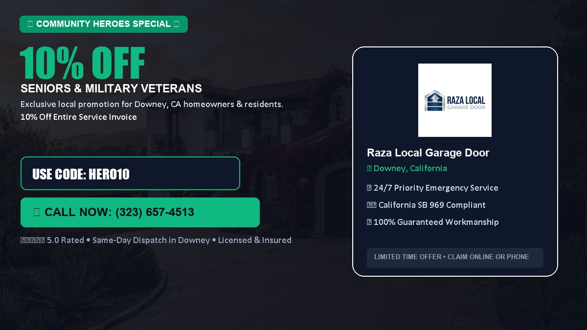 10% OFF Senior Citizens (65+) & Military / Veteran Community Discount in Downey, CA